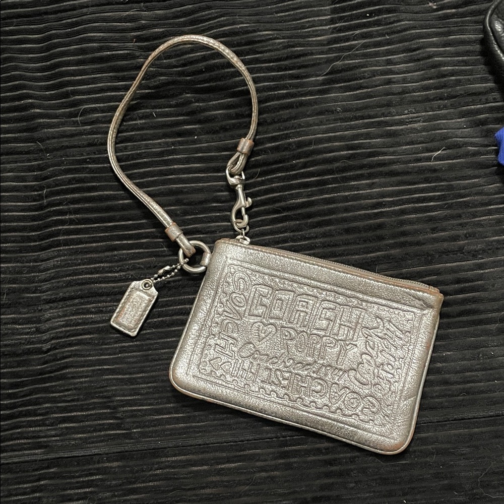 Coach silver wristlet
